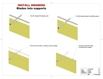 Acoustic Slanted Baffle Assembly 6" High x 8'x8'