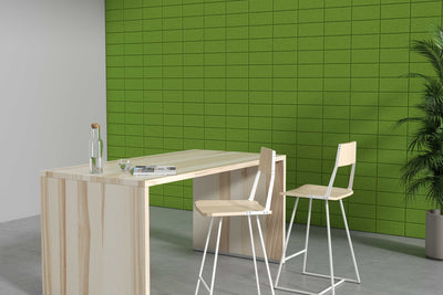 Acoustic felt wall tiles - beveled rectangle - room view render