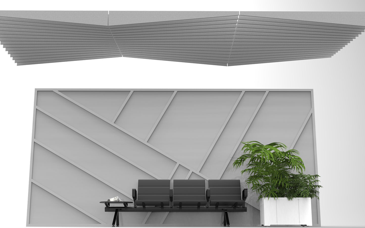 Slanted Ripples Acoustic Baffle Assembly 8'x8'
