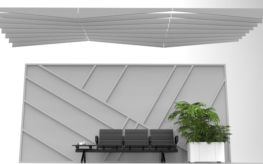 Slanted Ripples Acoustic Baffle Assembly 8'x8'