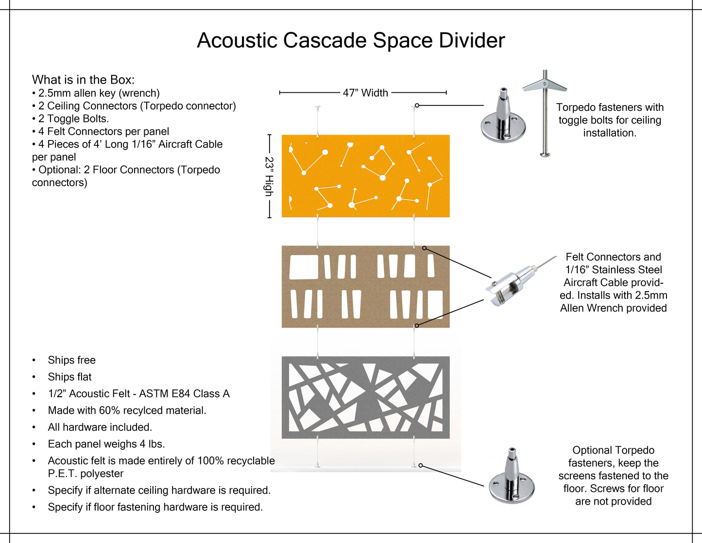 Acoustic Room Divider - Cascade