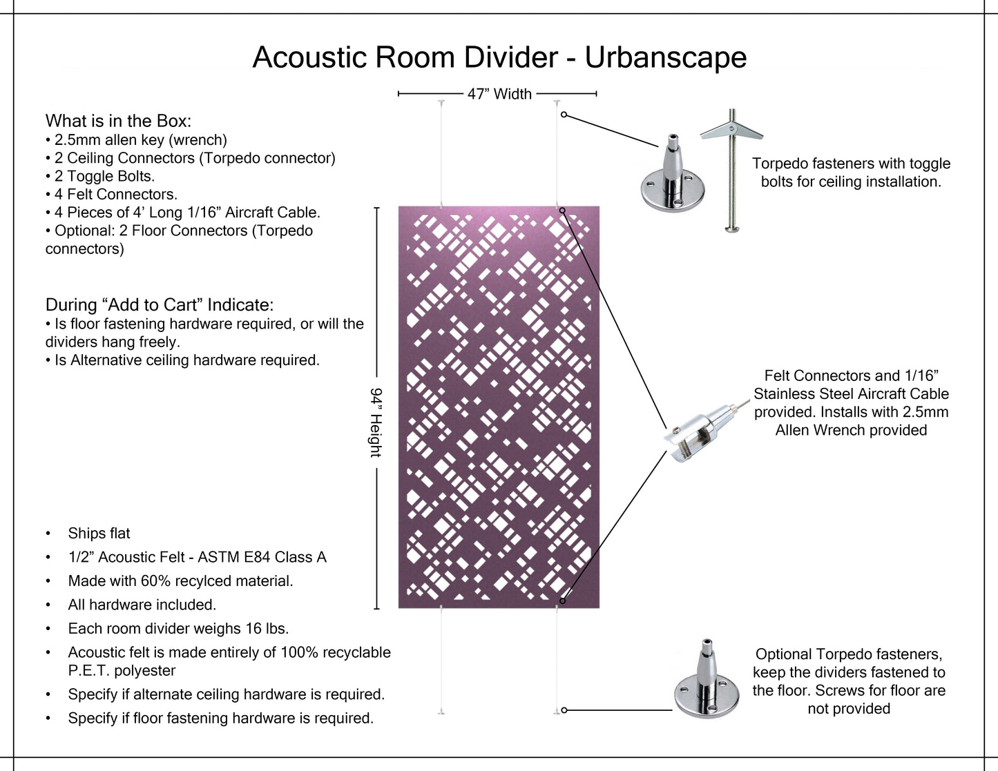 4x8 Acoustic Room Divider - Urbanscape